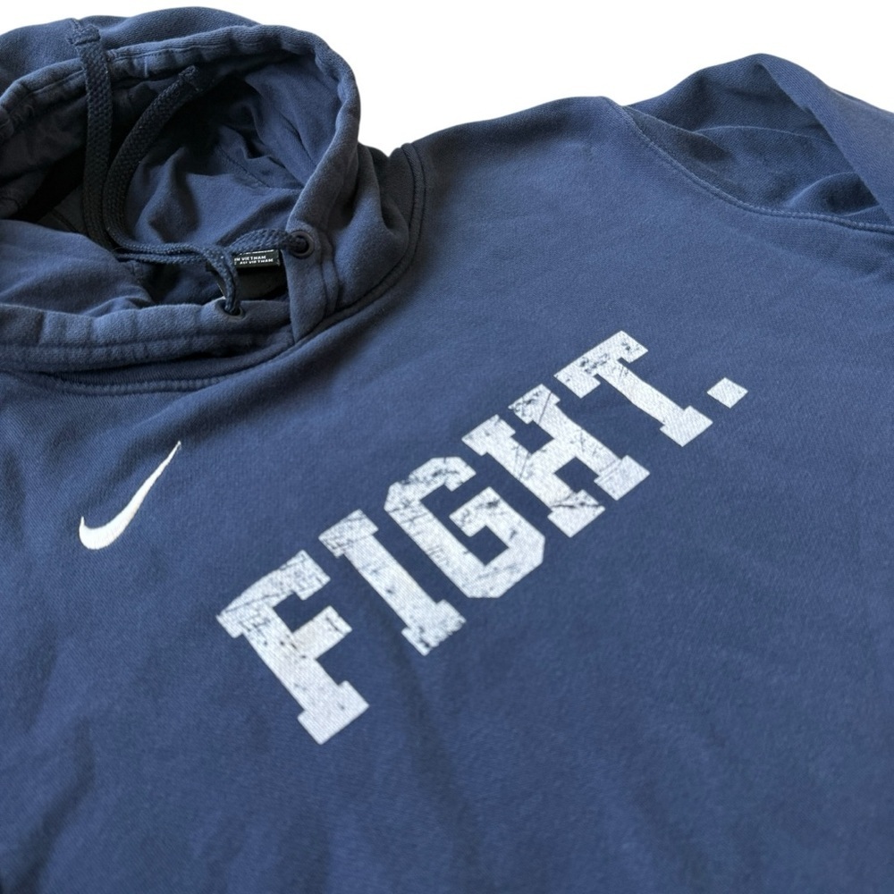 Nike “FIGHT.” Mens Hoodie S Navy Blue Swoosh Pullover Sweatshirt Dallas Cowboys